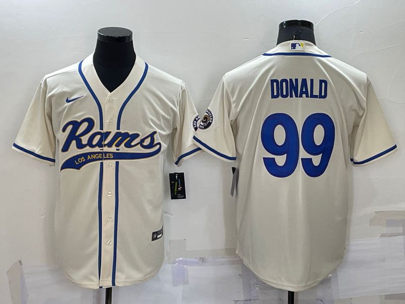 Men Los Angeles Rams #99 Donald Cream 2022 Nike Co branded NFL Jersey